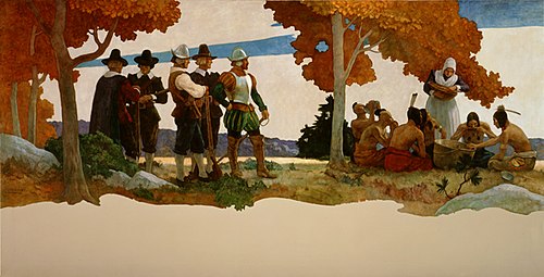 Thanksgiving with Indians, 1940, Newell Convers Wyeth