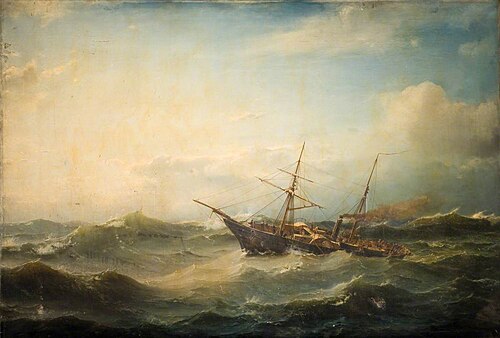 Storm in the North Sea, 1850, Carl Frederik Sørensen