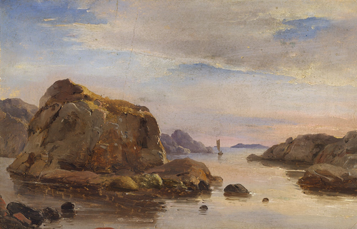 Rocky shore at Marstrand, Sweden., 1852, Carl Frederik Sørensen