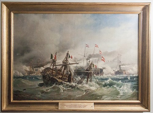 Sea battle at Lissa, 1868, Carl Frederik Sørensen
