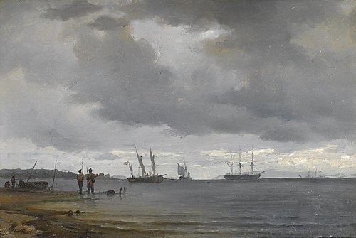 A sheltered anchorage, 1874, Carl Frederik Sørensen