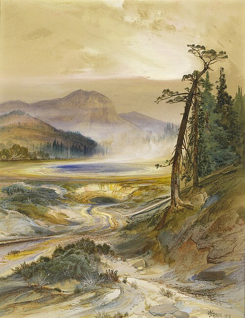 Excelsior Geyser, Yellowstone Park, 1873, Thomas Moran