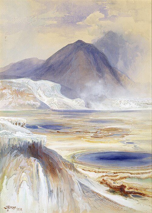Mammoth Hot Springs, Yellowstone, 1872, Thomas Moran