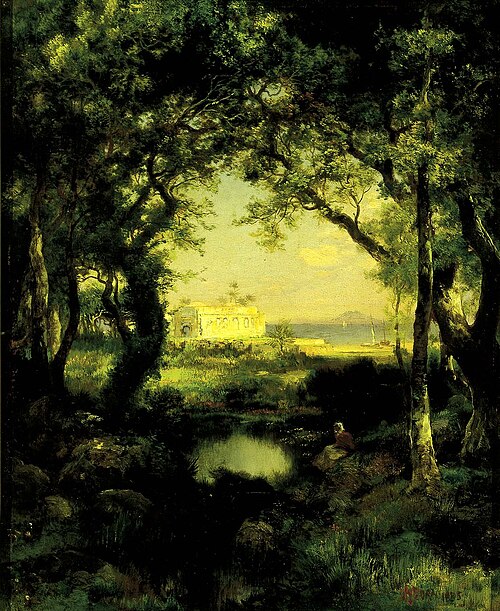 Hacienda mexicaine, lac Cuitzeo, 1885, Thomas Moran