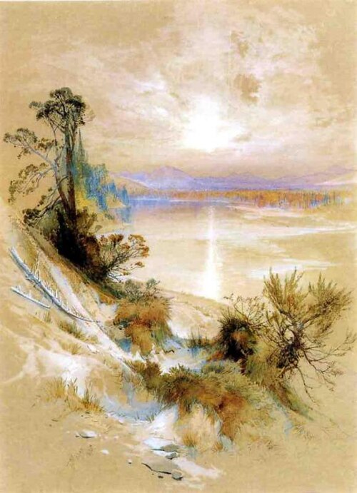 The Yellowstone River, at its Exit from the Yellowstone Lake, 1872, Thomas Moran