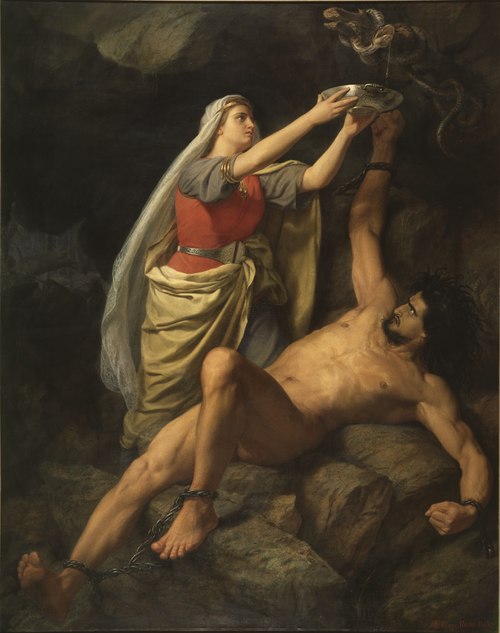 Loke and Sigyn, 1863, Mårten Eskil Winge