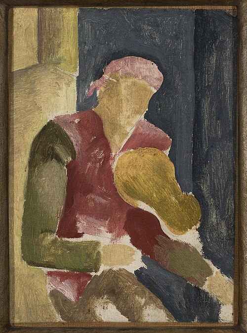 Man playing the guitar – sketch, 1924, Eugène Zak