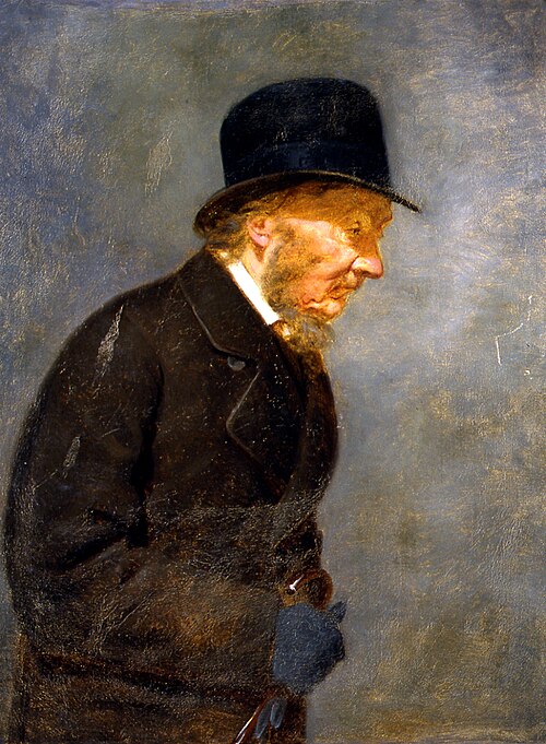 Portrett av Ivar Aasen, 1890, Knud Bergslien