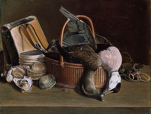 Stilleben med to ender, 1846, Knud Bergslien