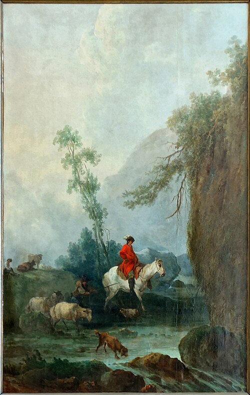 Paysage avec un cavalier suivi d'un troupeau, 1800, Francesco Casanova