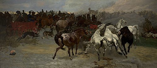 Horse market in Balta, 1879, Józef Chełmoński
