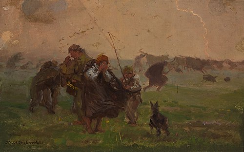 Before the storm, sketch for the painting “Storm”, 1896, Józef Chełmoński