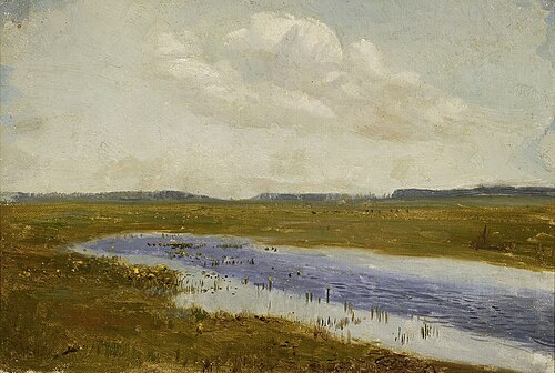 Meadow with cowslips, sketch, 1880, Józef Chełmoński