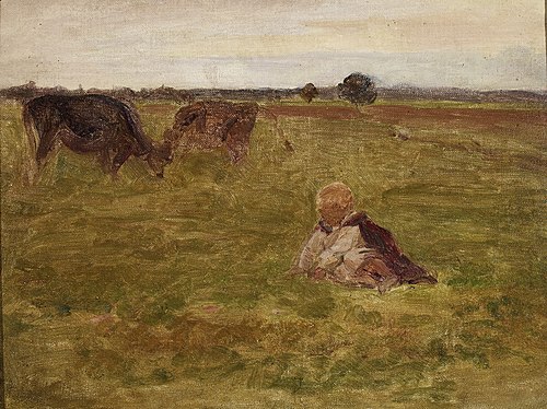 Study I for “Shepherd children”, 1905, Józef Chełmoński