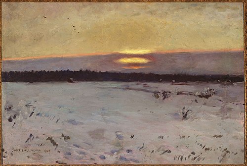 Sunset in winter, 1901, Józef Chełmoński