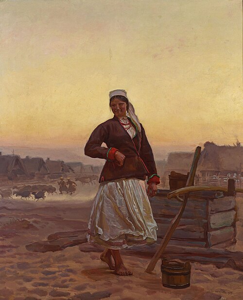 Jeune campagnarde au puits, 1909, Józef Chełmoński