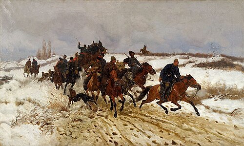 Departure on hunting., 1882, Józef Chełmoński