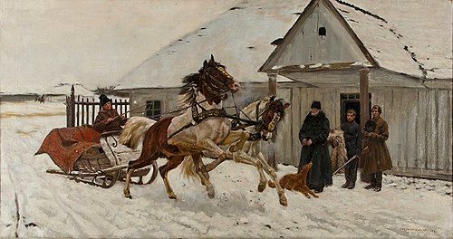 The departure, 1890, Józef Chełmoński