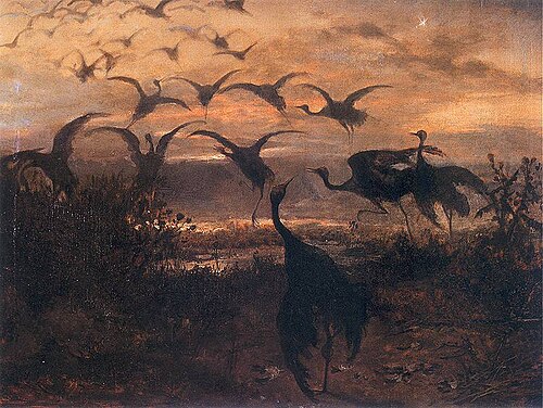 Taking-off Cranes, 1871, Józef Chełmoński