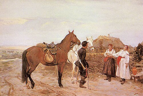 Na ukraińskiej wsi, 1887, Józef Chełmoński