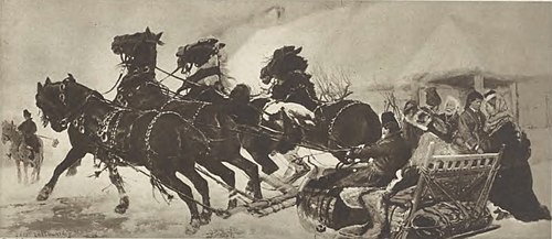 Przed odjazdem gości na Ukrainie, 1875, Józef Chełmoński