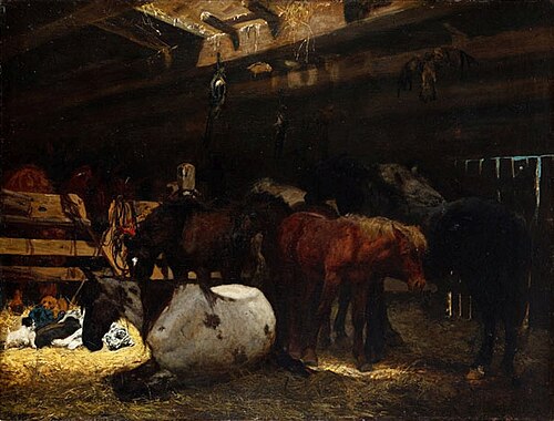 In the Stable, 1872, Józef Chełmoński