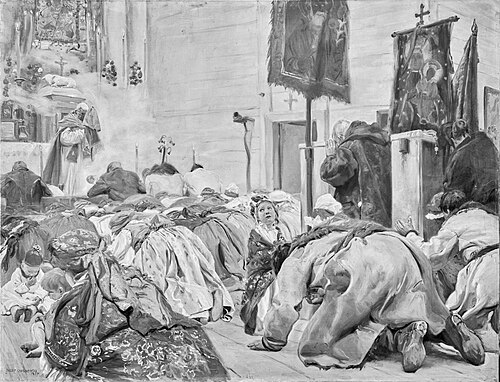 W kościele, 1887, Józef Chełmoński