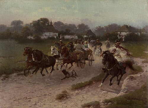 Powrót orszaku weselnego, 1871, Józef Chełmoński