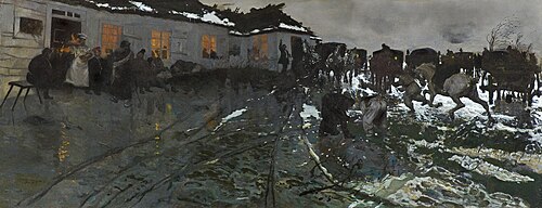 Poranek przed karczmą, 1877, Józef Chełmoński