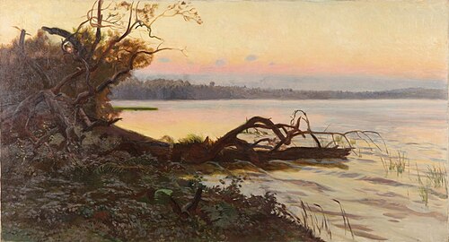 Zachód słońca. Jezioro Świteź, 1898, Józef Chełmoński