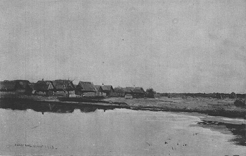 Pejzaż z chałupami, 1913, Józef Chełmoński