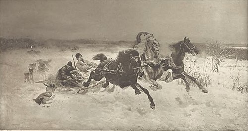 Napad wilków, , Józef Chełmoński