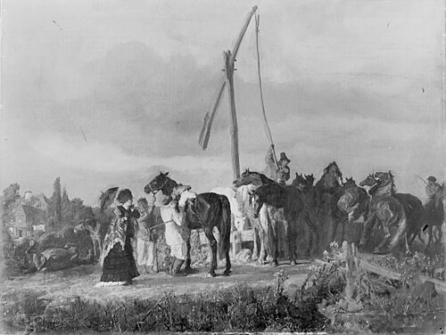 Wieczorem przy studni, 1871, Józef Chełmoński