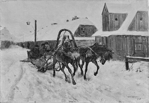 W miasteczku, 1888, Józef Chełmoński