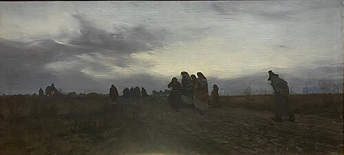 En chemin de la messe de minuit, 1872, Józef Chełmoński