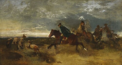 Polowanie z nagonką, 1875, Józef Chełmoński