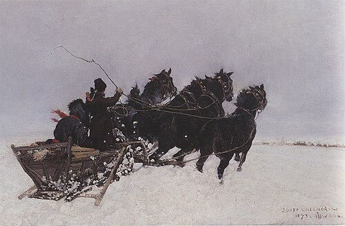 Czwórka w zaspach, 1873, Józef Chełmoński