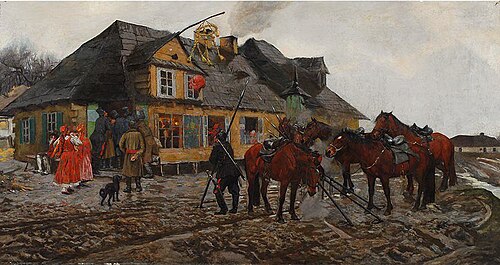 Przed karczmą – pejzaż jesienny, 1882, Józef Chełmoński