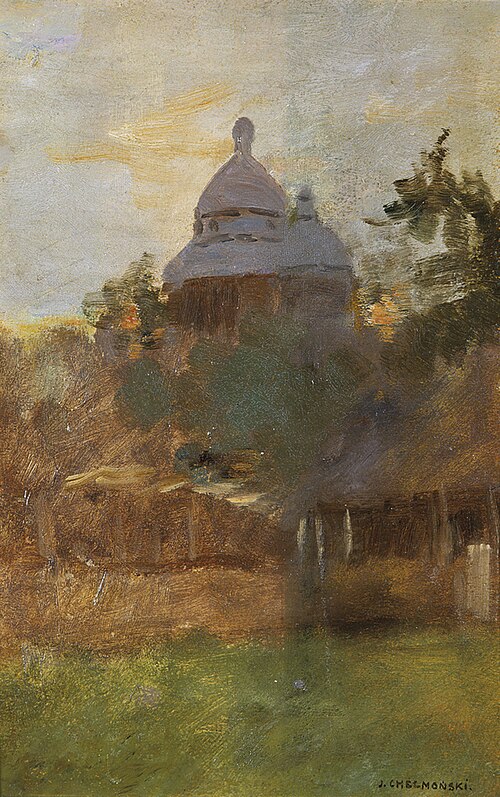 Krajobraz z kościółkiem, 1873, Józef Chełmoński