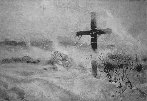 Cross in a Snowstorm, 1913, Józef Chełmoński
