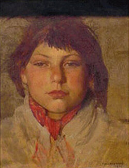 The Red Kerchief, 1879, Józef Chełmoński
