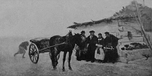 Polski pocztarek podczas deszczu, 1887, Józef Chełmoński