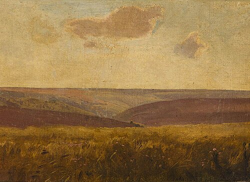 Krajobraz z bodiakami, 1908, Józef Chełmoński