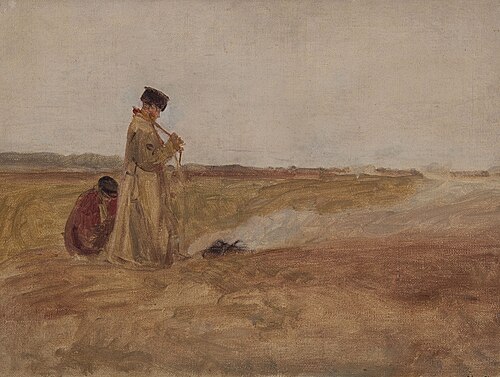 Pastuszkowie przy ognisku, 1898, Józef Chełmoński