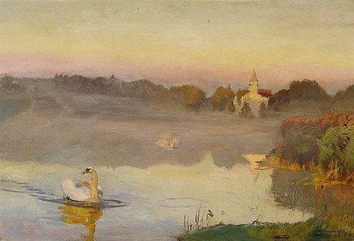 Pond in Radziejowice., 1898, Józef Chełmoński