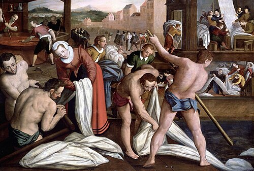 Fulling and dyeing, 1596, Isaac Claesz van Swanenburg