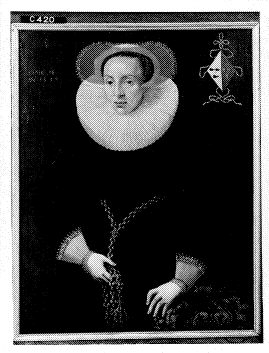 Portrait of Anna van der Aar (1576-1656), wife of Petrus Scriverius, 1595, Isaac Claesz van Swanenburg