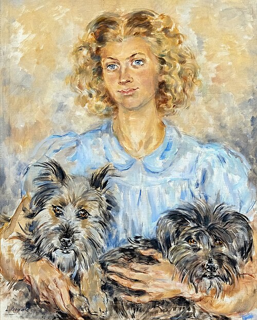 Jeune femme aux chiens, , Luce Boyals