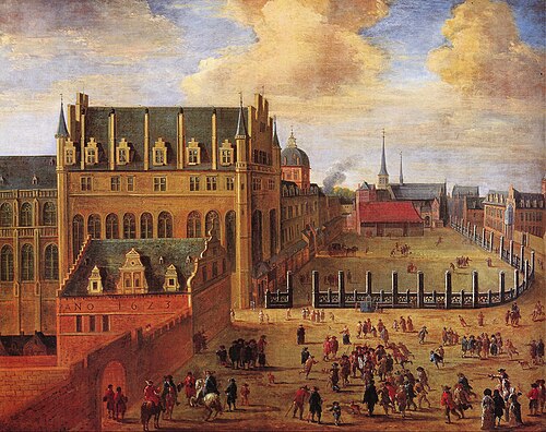 View of the palace and the Baliënplein, 1689, Gillis van Auwerkercken