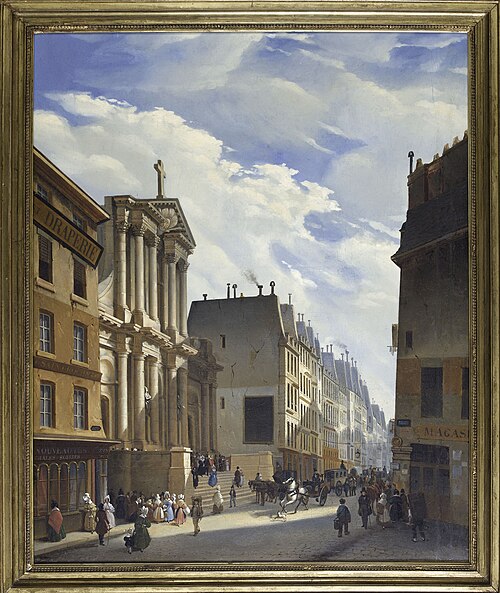 La rue Saint-Honoré et l'église Saint-Roch, 1840, S. Mingasson de Martinazeau